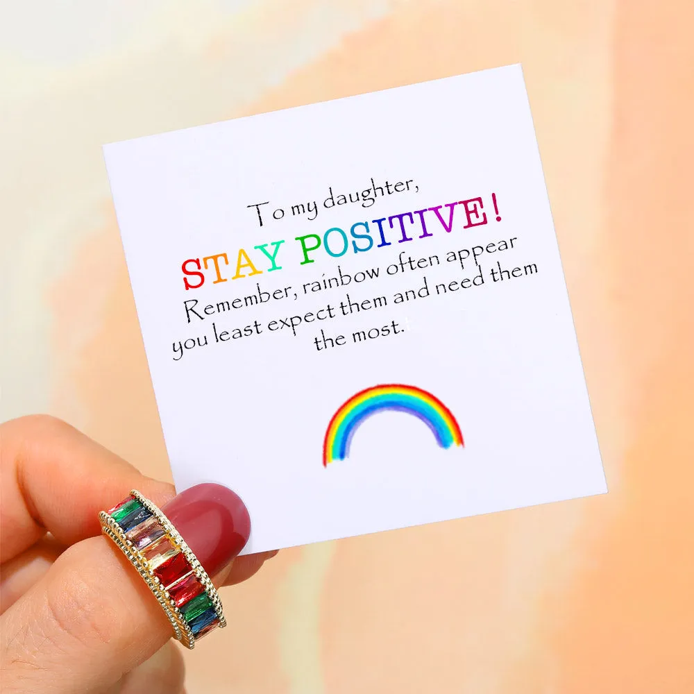 To My Daughter "Stay Positive" Rainbow Ring sold by SARAH'S WHISPER product image thumbnail 2