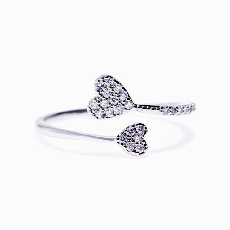 To My Granddaughter "Forever Linked" Double Heart Ring sold by SARAH'S WHISPER