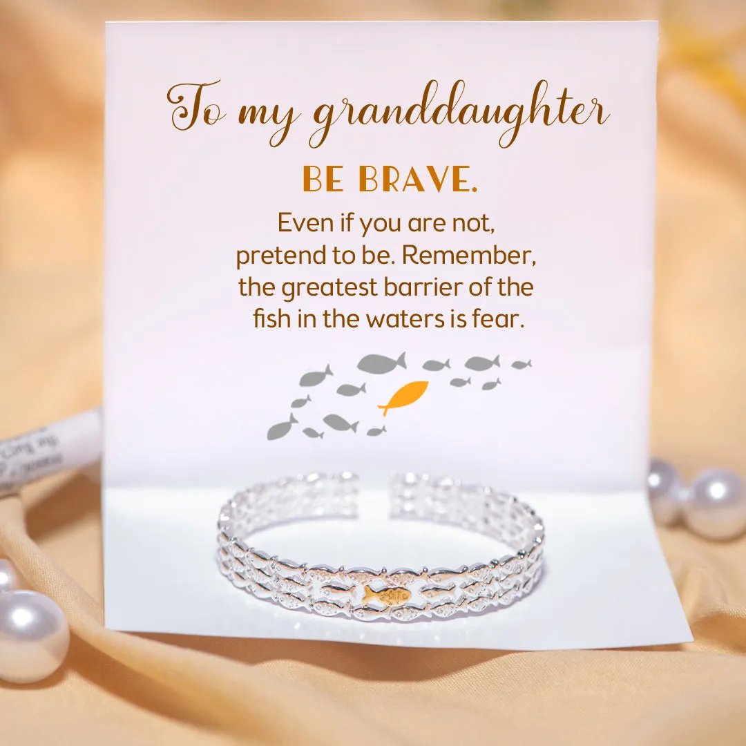 "Be brave" Gold Fish Bracelet sold by SARAH'S WHISPER product image thumbnail 2