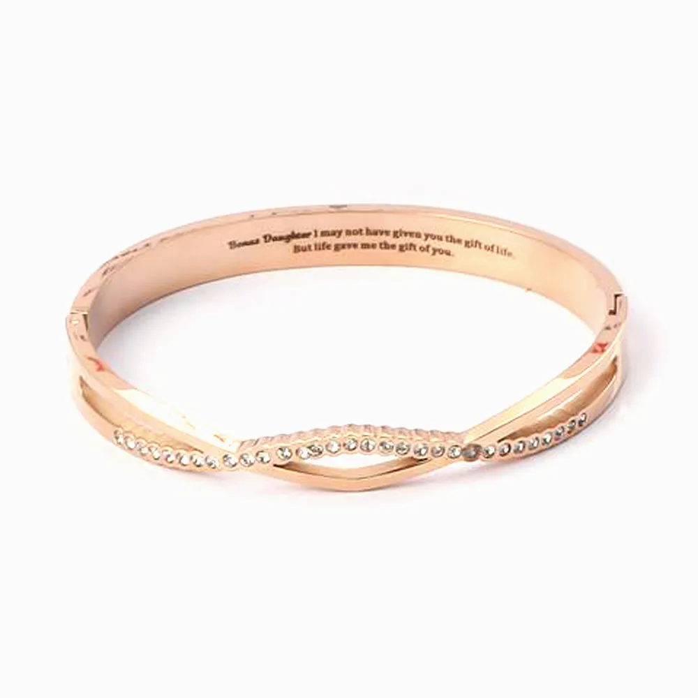 To My Bonus Daughter "BONUS DAUGHTER, I MAY NOT HAVE GIVEN YOU THE GIFT OF LIFE. BUT LIFE GAVE ME THE GIFT OF YOU" Cross Bracelet sold by SARAH'S WHISPER