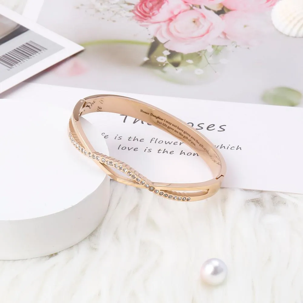 To My Bonus Daughter "BONUS DAUGHTER, I MAY NOT HAVE GIVEN YOU THE GIFT OF LIFE. BUT LIFE GAVE ME THE GIFT OF YOU" Cross Bracelet sold by SARAH'S WHISPER product image thumbnail 5