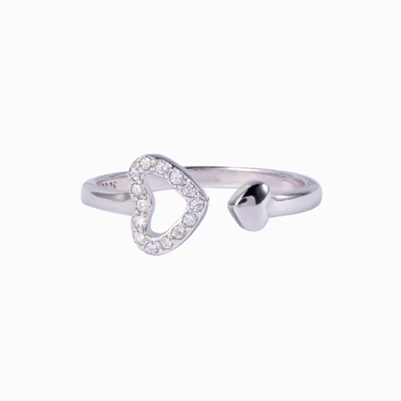 [Optional Address] "The Love Between A [grandmother] And Granddaughter Is Forever" Double Heart Ring sold by SARAH'S WHISPER