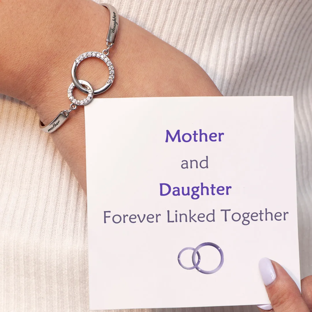 "Mother and Daughter Forever Linked Together" Double Ring Bracelet sold by SARAH'S WHISPER product image thumbnail 4