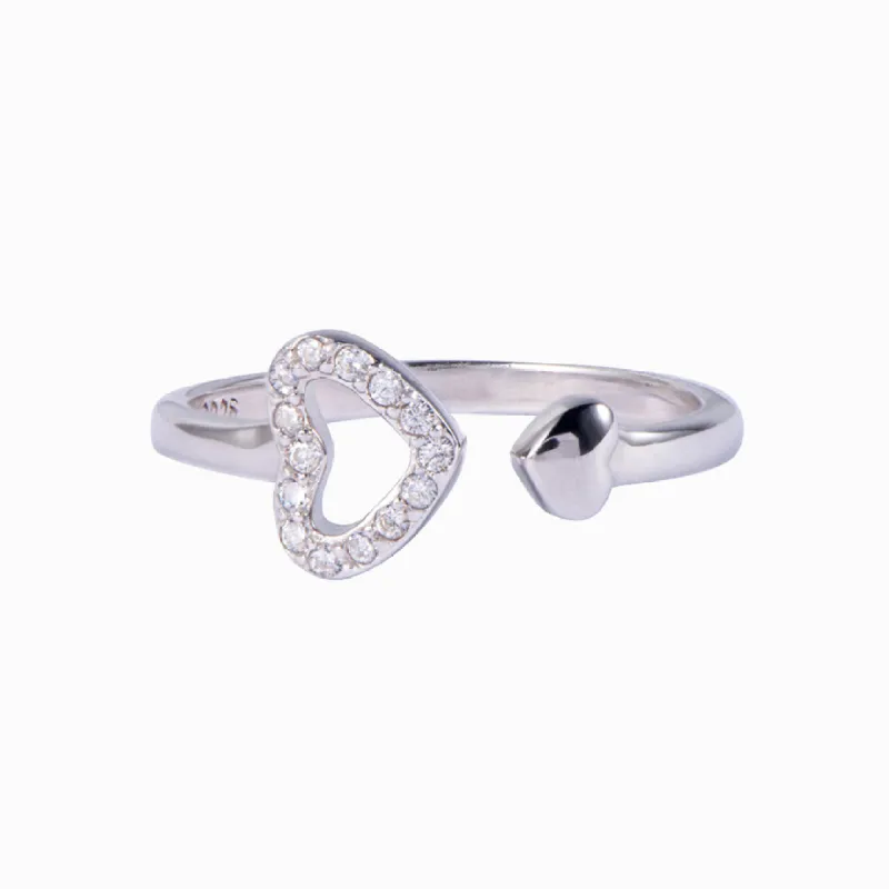 To My Granddaughter "You will never outgrow my heart" Double Heart Ring sold by SARAH'S WHISPER
