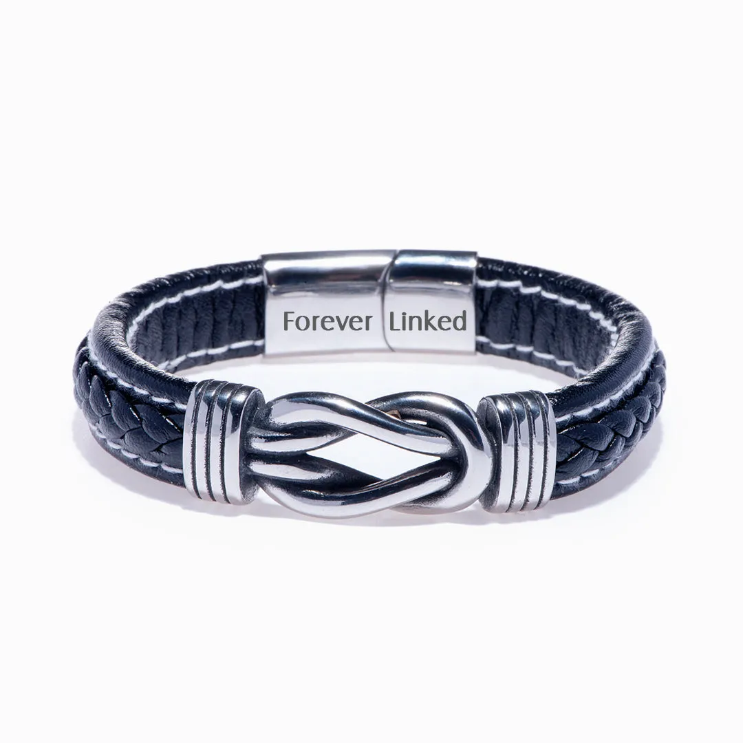 To My Son "You will never outgrow my heart" Leather Braided Bracelet sold by SARAH'S WHISPER