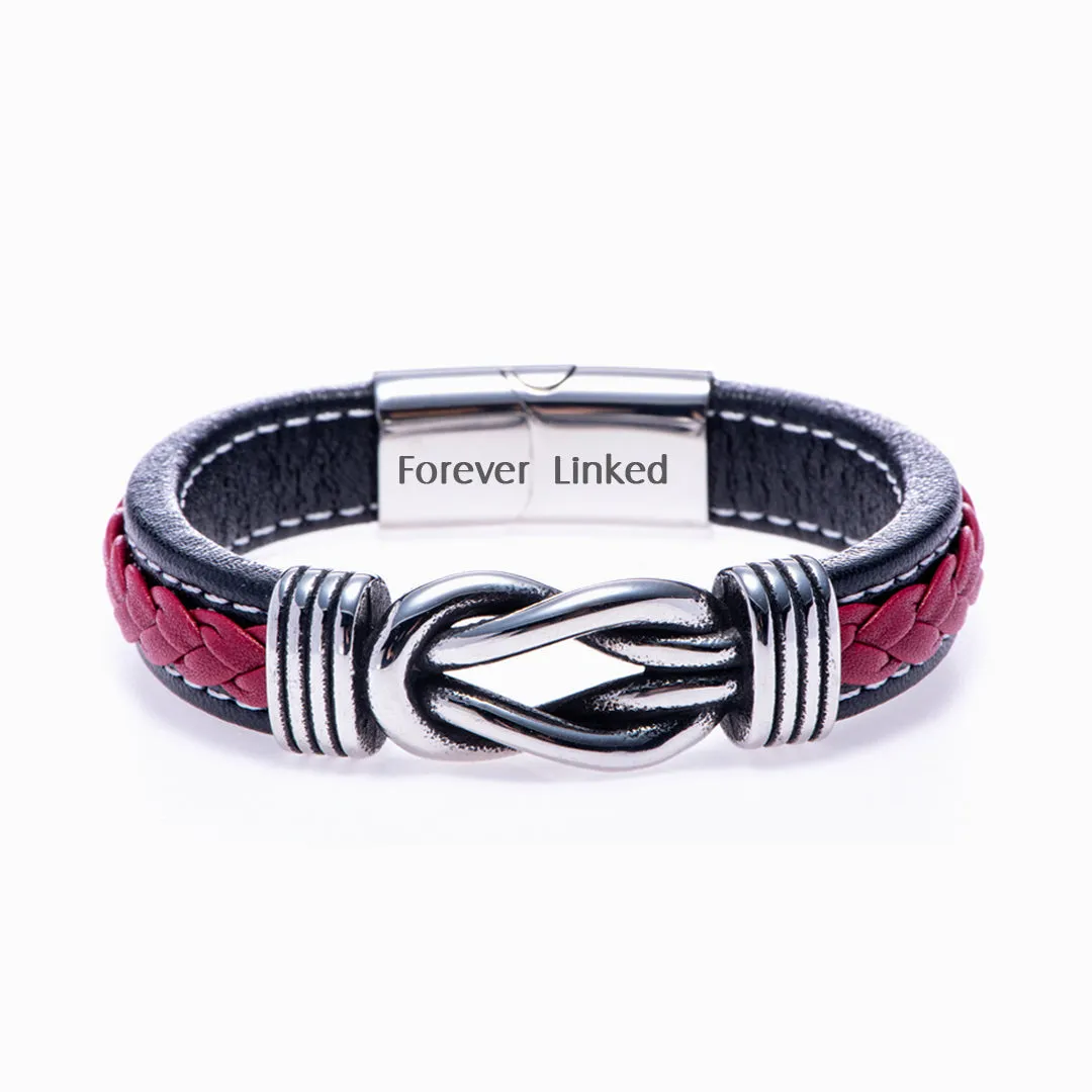 To My Son "You will never outgrow my heart" Leather Braided Bracelet sold by SARAH'S WHISPER product image thumbnail 2