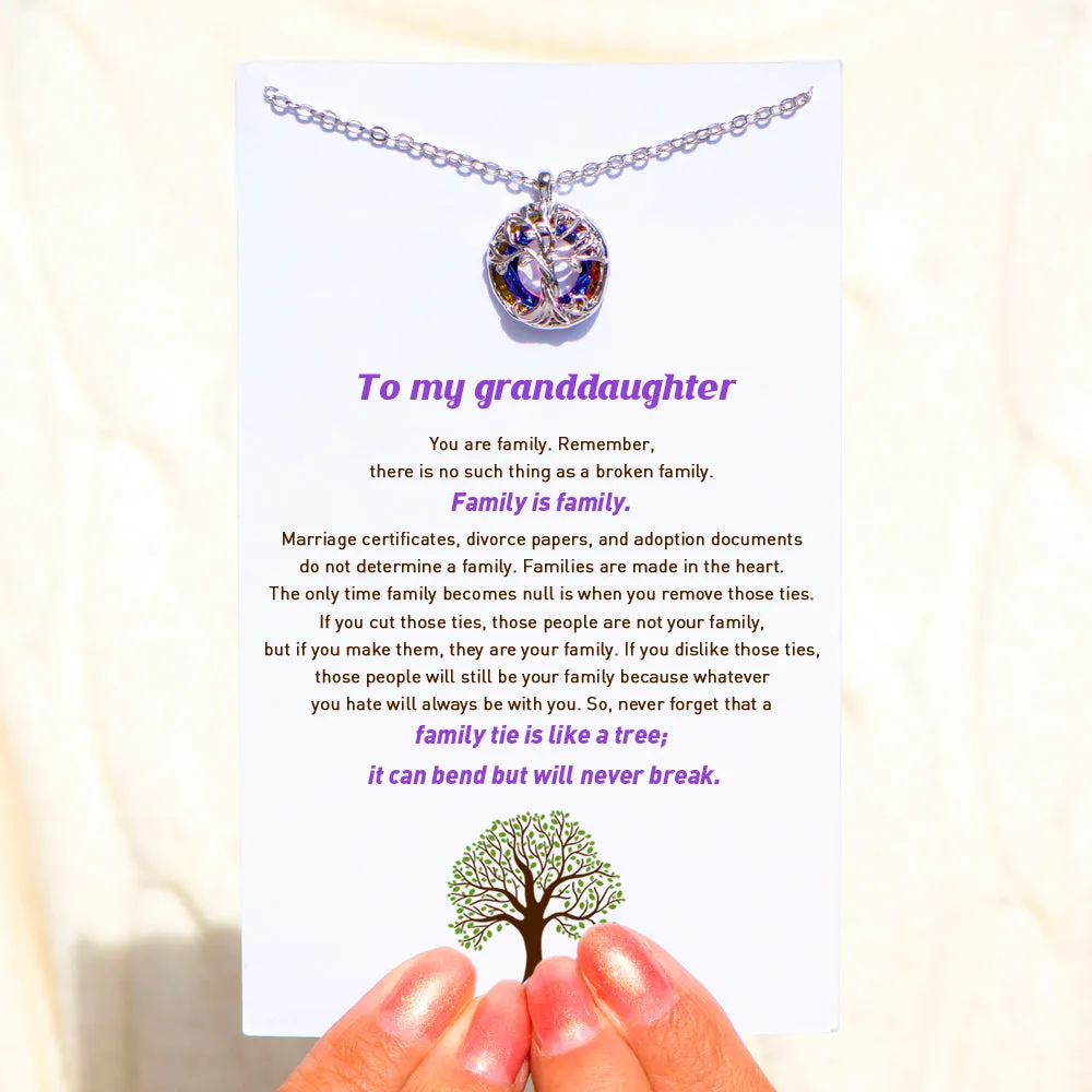 To My Granddaughter "Family tie can never break" Tree Necklace sold by SARAH'S WHISPER product image thumbnail 2