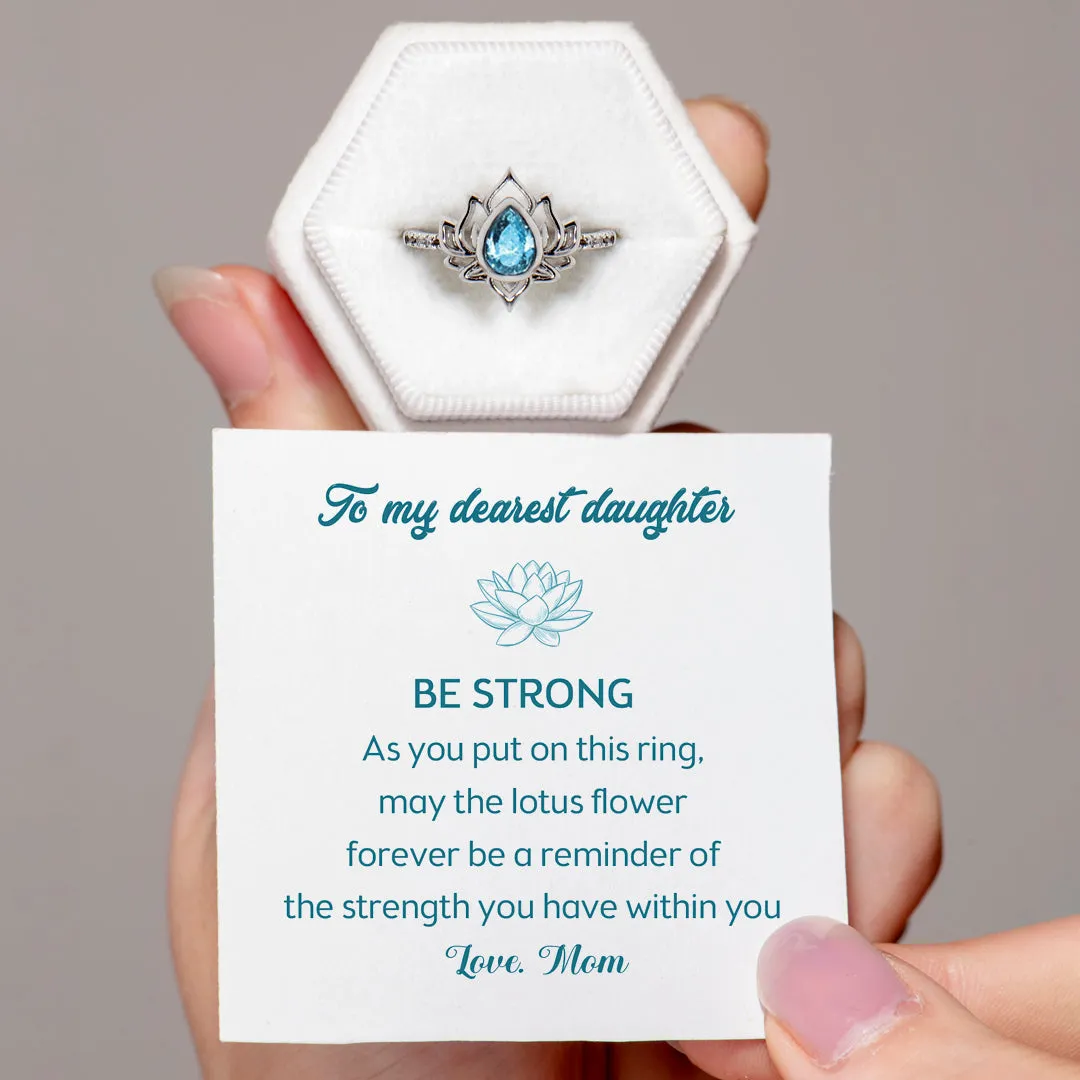 To My Dearest Daughter "BE STRONG" S925 Sterling Silver Zircon Ring sold by SARAH'S WHISPER product image thumbnail 4