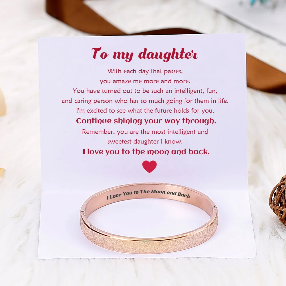 To My Daughter "I love you to the moon and back." Love Bracelet sold by SARAH'S WHISPER product image thumbnail 2