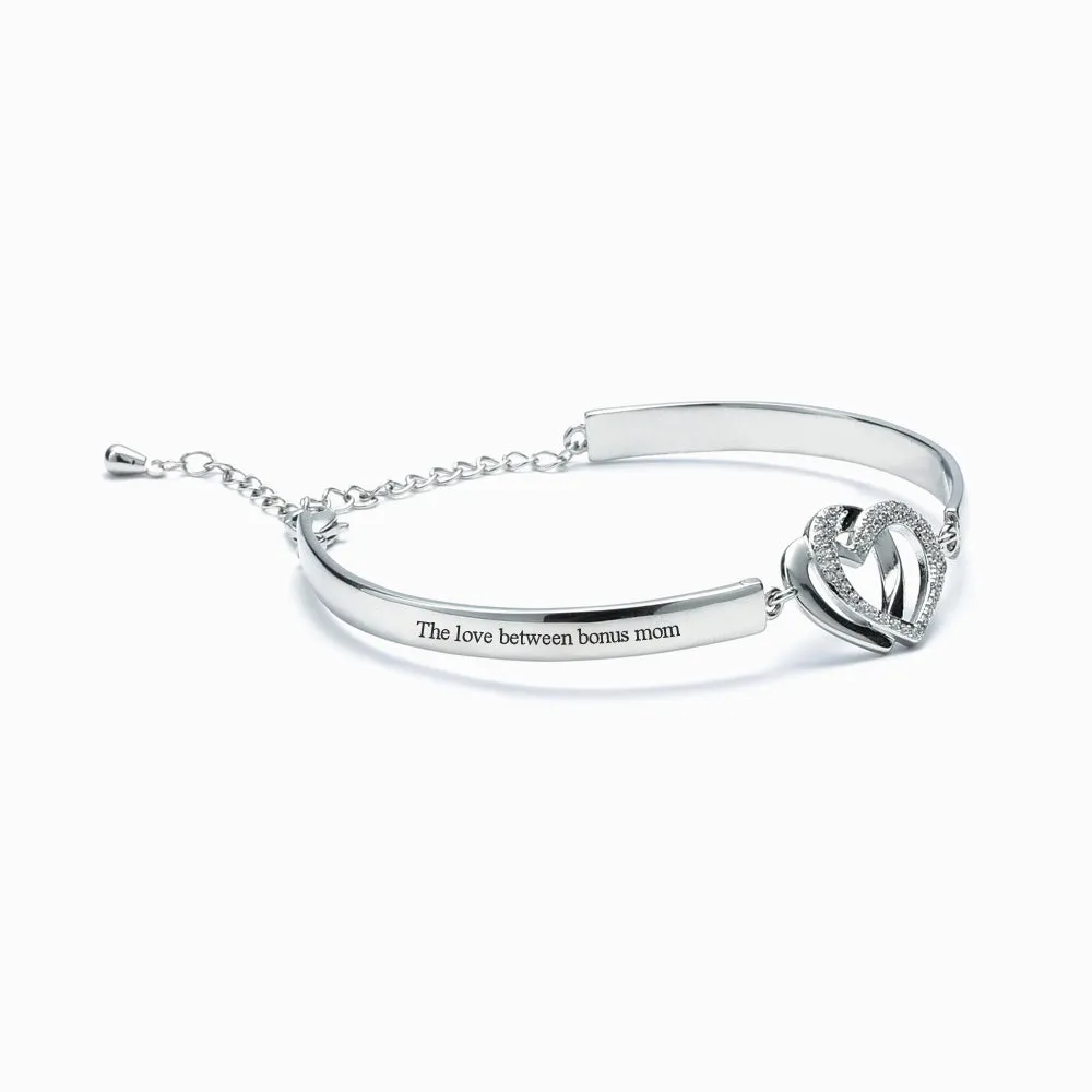 To My Bonus Daughter "Forever Linked Together" Double Heart Bracelet sold by SARAH'S WHISPER product image thumbnail 3