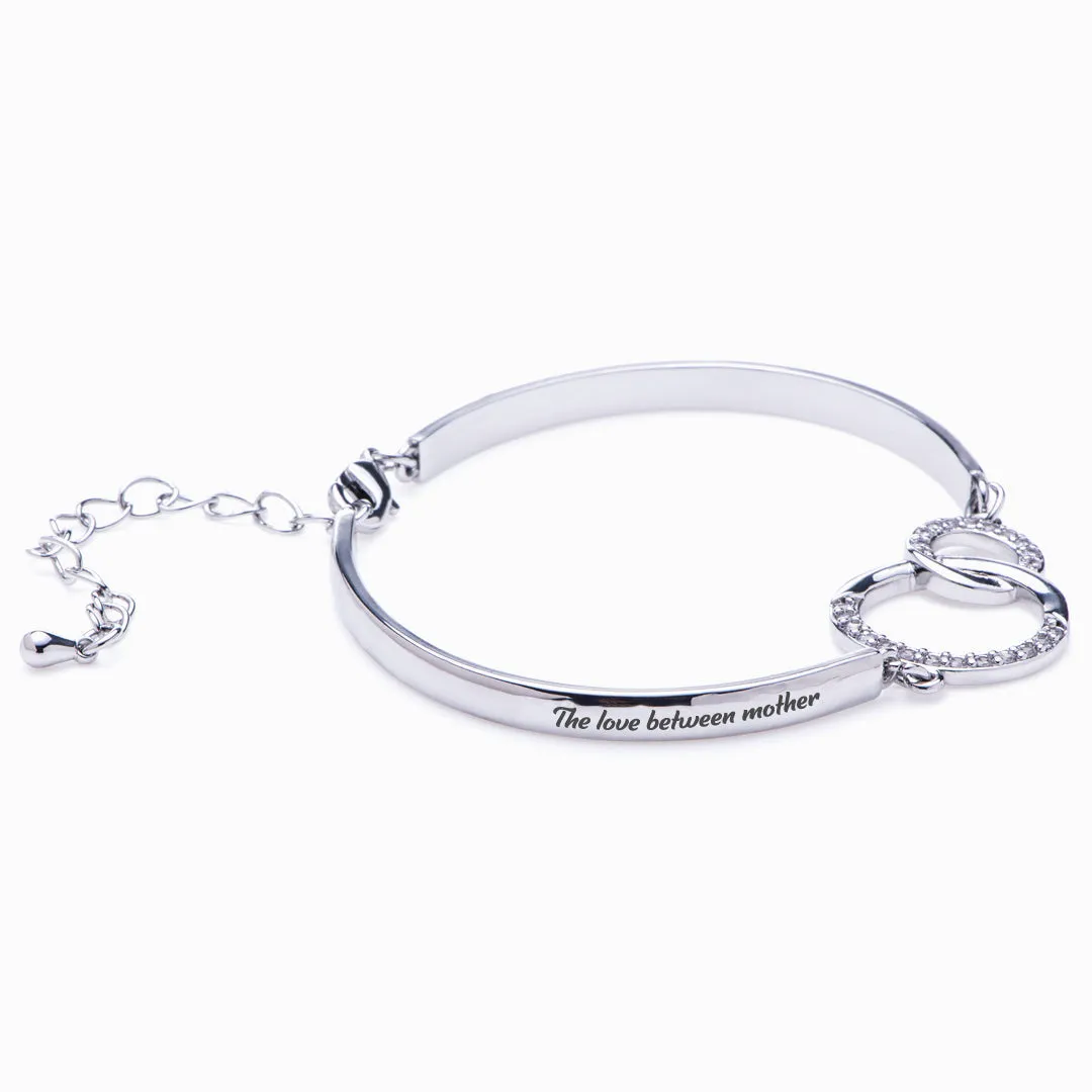 "Mother and Daughter Forever Linked Together" Double Ring Bracelet sold by SARAH'S WHISPER product image thumbnail 2