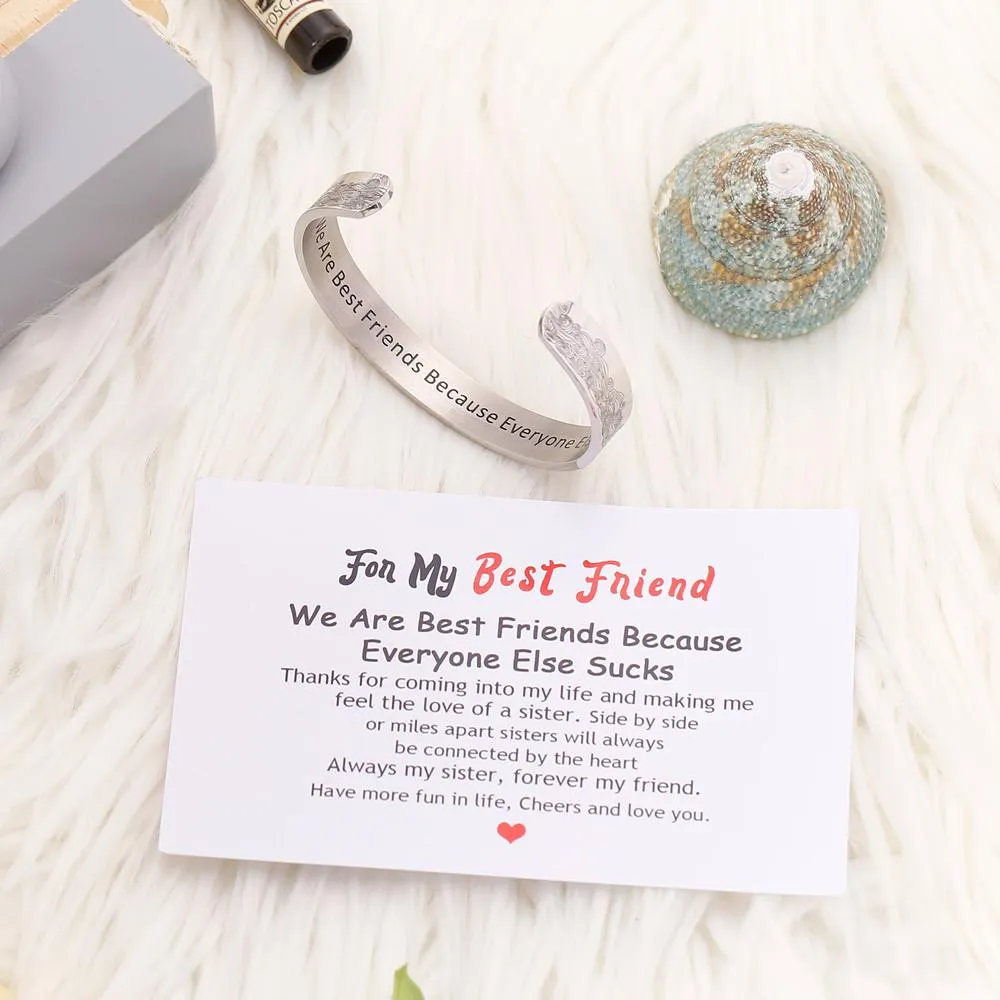 For My Best Friend "We Are Best Friends Because Everyone Else Sucks" Ocean Wave Bracelet sold by SARAH'S WHISPER product image thumbnail 4