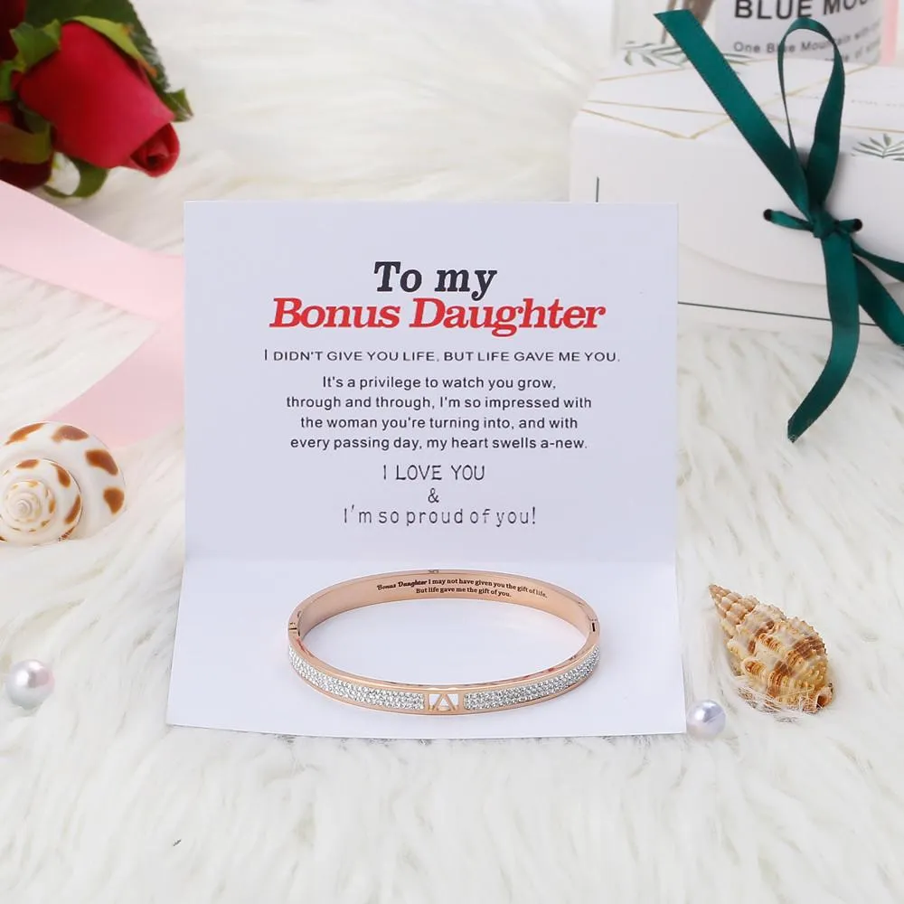 To My Bonus Daughter "BONUS DAUGHTER, I MAY NOT HAVE GIVEN YOU THE GIFT OF LIFE. BUT LIFE GAVE ME THE GIFT OF YOU" Bracelet sold by SARAH'S WHISPER product image thumbnail 3
