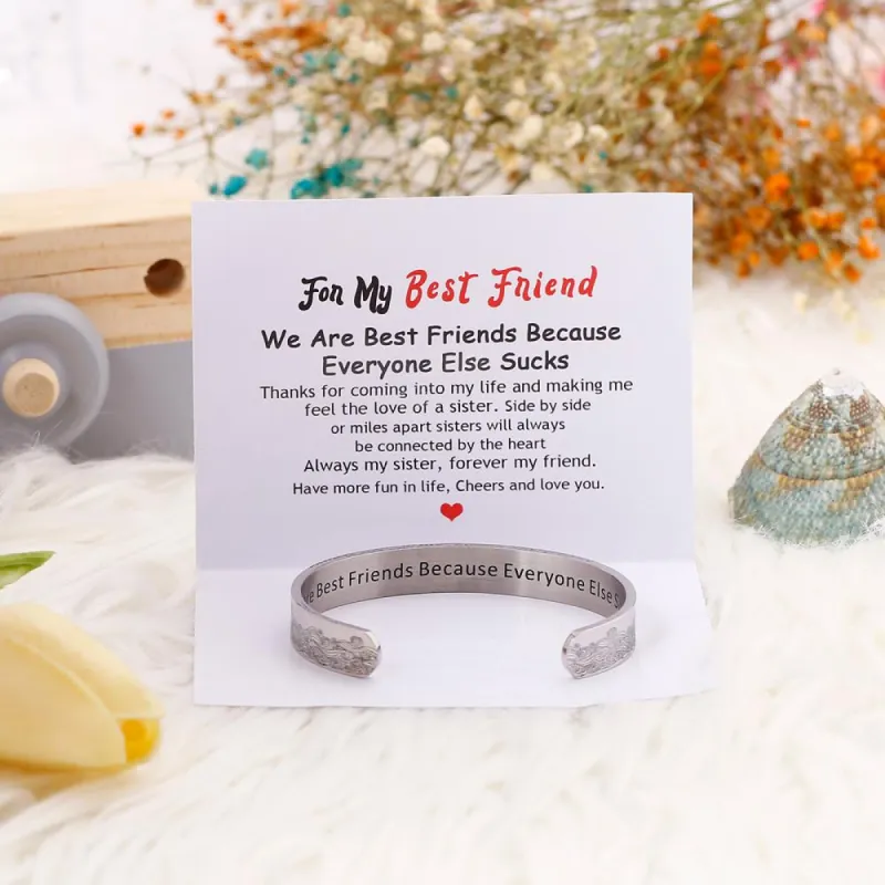 For My Best Friend "We Are Best Friends Because  Everyone Else Sucks" Ocean Wave Bracelet sold by SARAH'S WHISPER