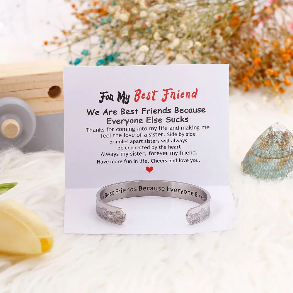 For My Best Friend "We Are Best Friends Because Everyone Else Sucks" Ocean Wave Bracelet sold by SARAH'S WHISPER