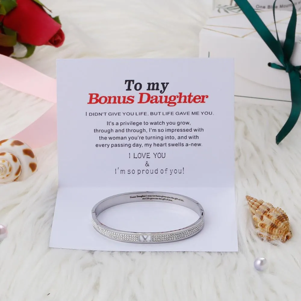 To My Bonus Daughter "BONUS DAUGHTER, I MAY NOT HAVE GIVEN YOU THE GIFT OF LIFE. BUT LIFE GAVE ME THE GIFT OF YOU" Bracelet sold by SARAH'S WHISPER product image thumbnail 2
