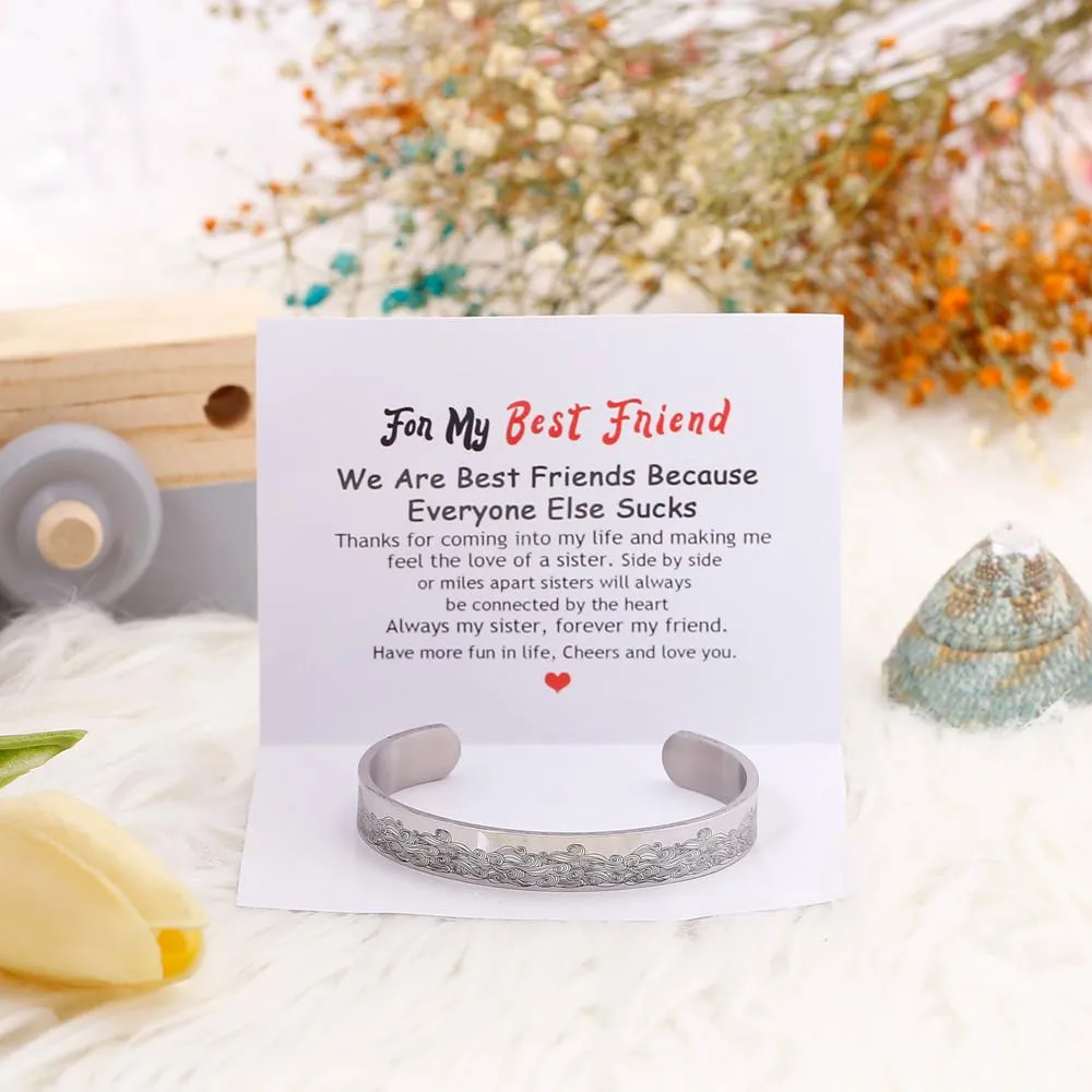 For My Best Friend "We Are Best Friends Because Everyone Else Sucks" Ocean Wave Bracelet sold by SARAH'S WHISPER product image thumbnail 2