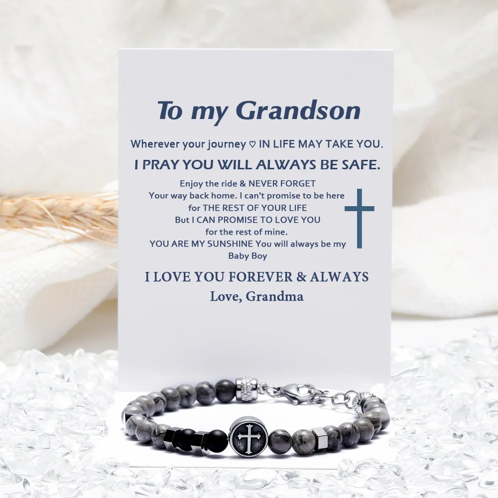 To My Grandson "FOREVER & ALWAYS" Cross Bracelet sold by SARAH'S WHISPER product image thumbnail 5
