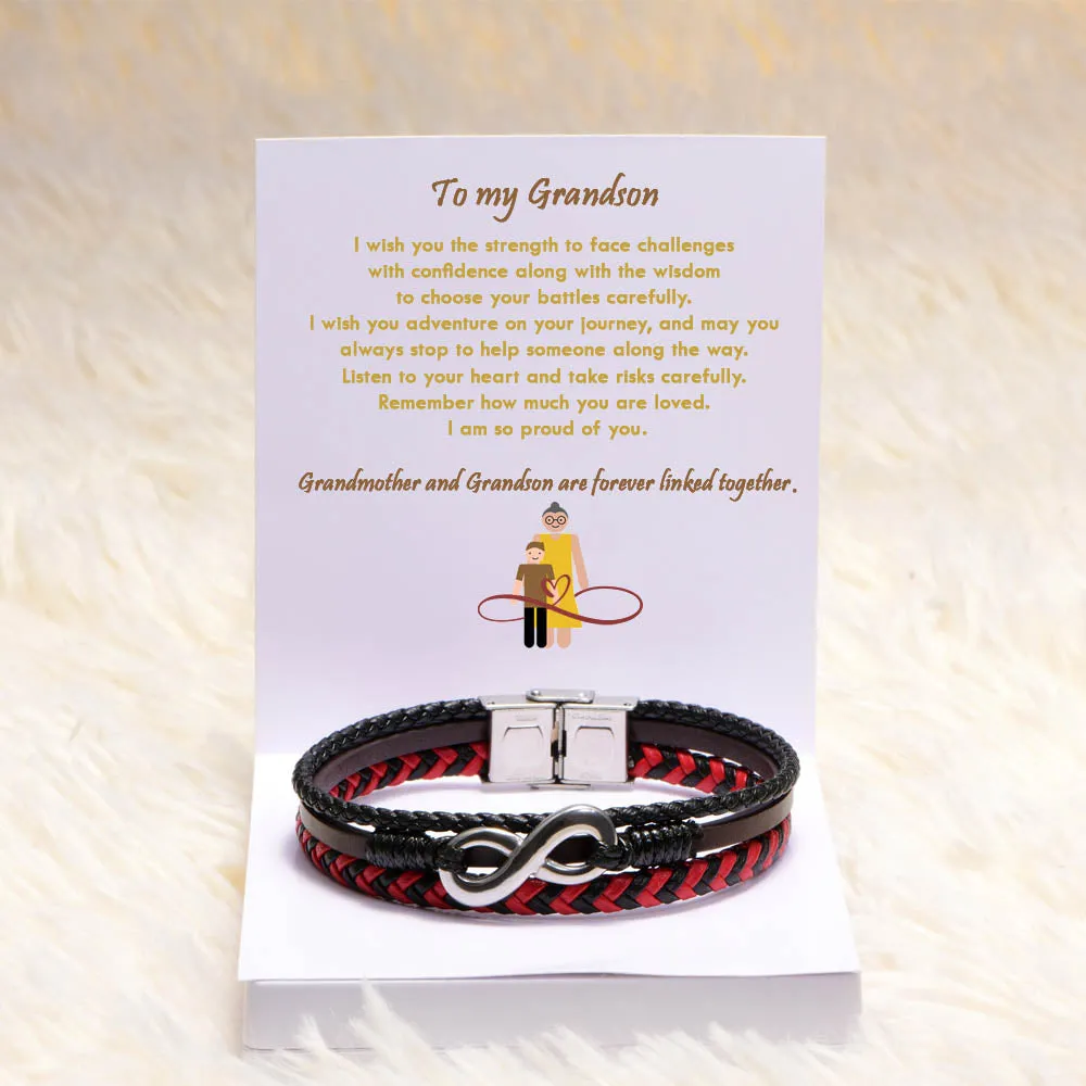 To My Grandson "Forever Linked Together" Infinite Bracelet sold by SARAH'S WHISPER product image thumbnail 2