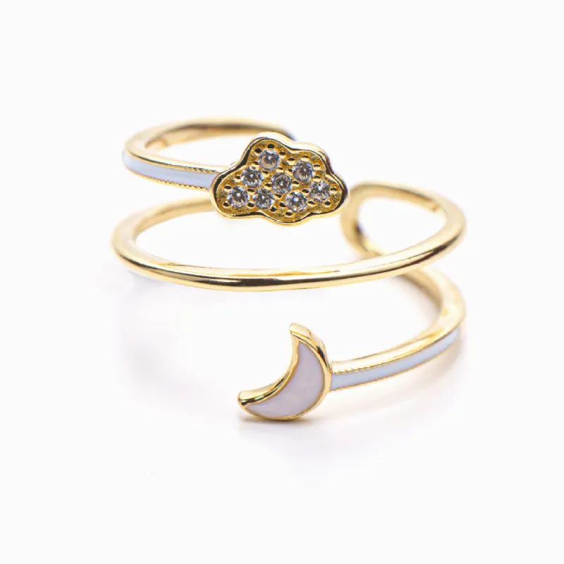 To My Granddaughter "You make my world a beautiful place" Moon Ring sold by SARAH'S WHISPER
