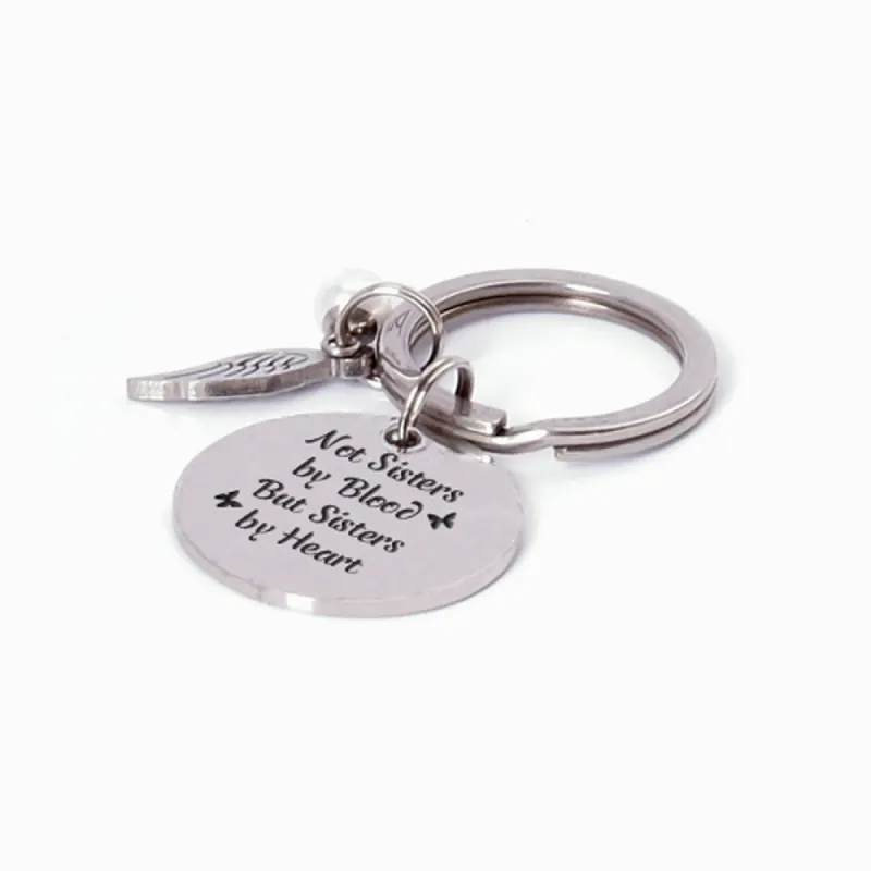 [Custom Names] For My Best Friend "Not Sisters by Blood But Sisters by Heart" Key Ring [💞Key Ring +💌 Gift Card + 🎁 Gift Box + 💐 Gift Bouquet] sold by SARAH'S WHISPER