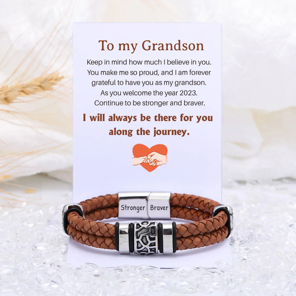 Bracelets for Grandsons – Believer Retro Leather sold by SARAH'S WHISPER product image thumbnail 3