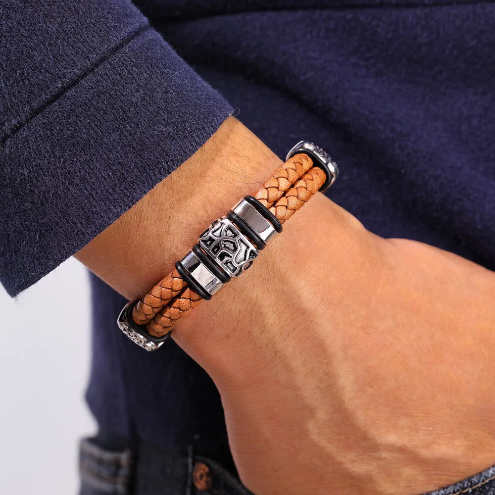 Bracelets for Grandsons – Believer Retro Leather sold by SARAH'S WHISPER product image thumbnail 4