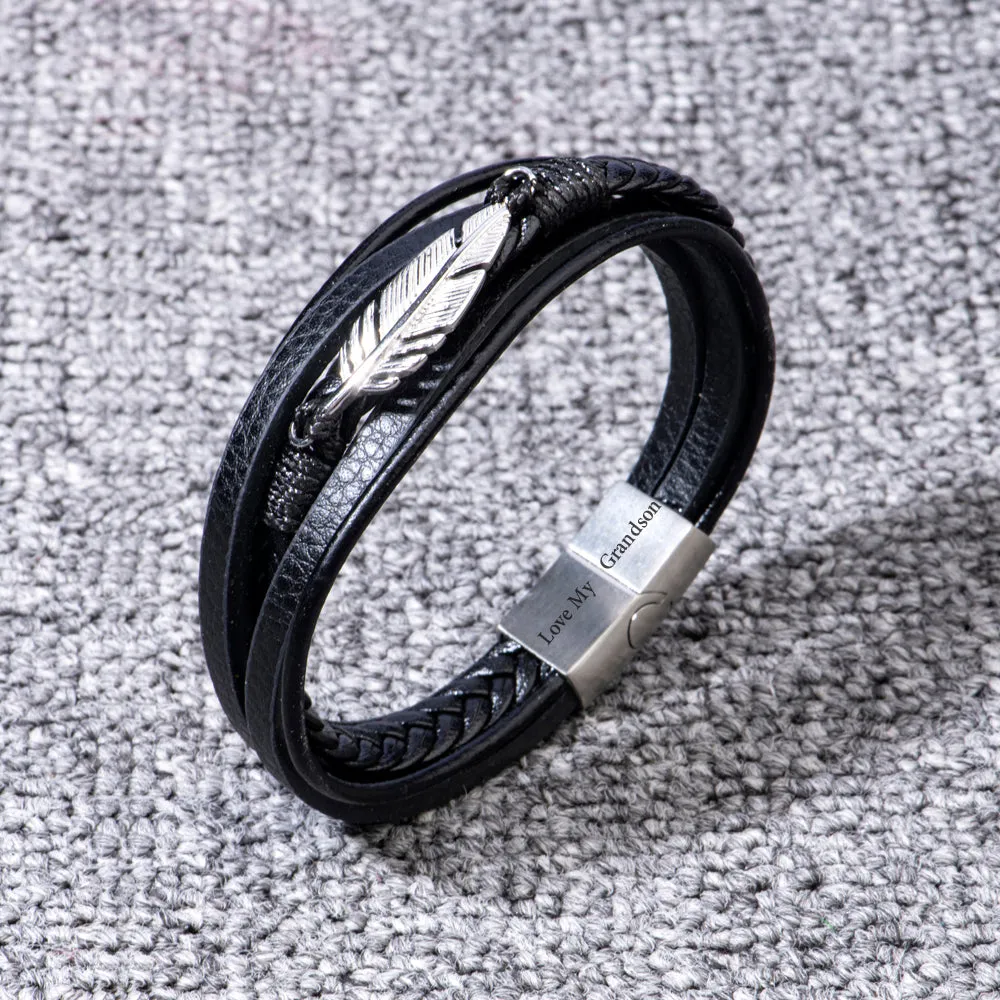 Feather Bracelet for Grandson – Lucky Feather Gift sold by SARAH'S WHISPER product image thumbnail 4