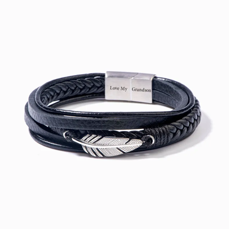 Feather Bracelet for Grandson – Lucky Feather Gift sold by SARAH'S WHISPER