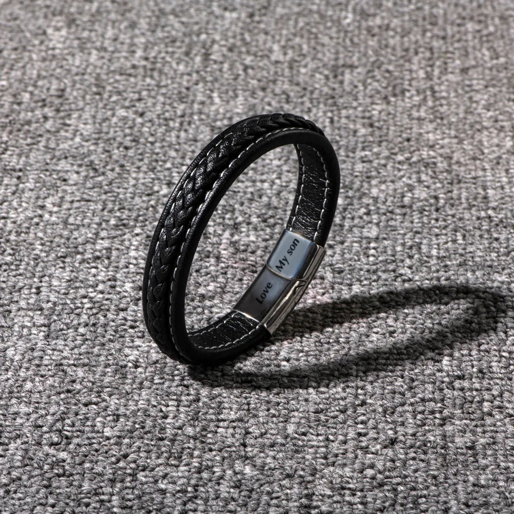 Leather Braided Bracelet for Son – Forever Love Gift sold by SARAH'S WHISPER product image thumbnail 4