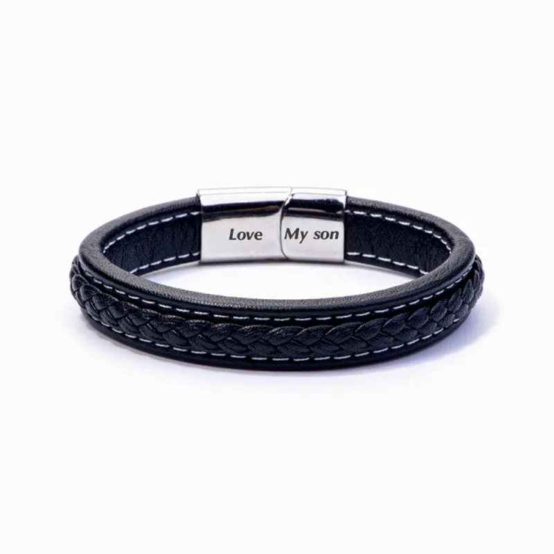 Leather Braided Bracelet for Son – Forever Love Gift sold by SARAH'S WHISPER