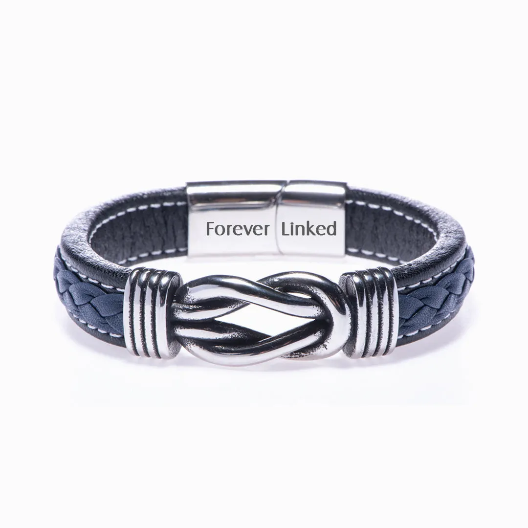 To My Grandson "Standing behind you" Leather Braided Bracelet sold by SARAH'S WHISPER product image thumbnail 3