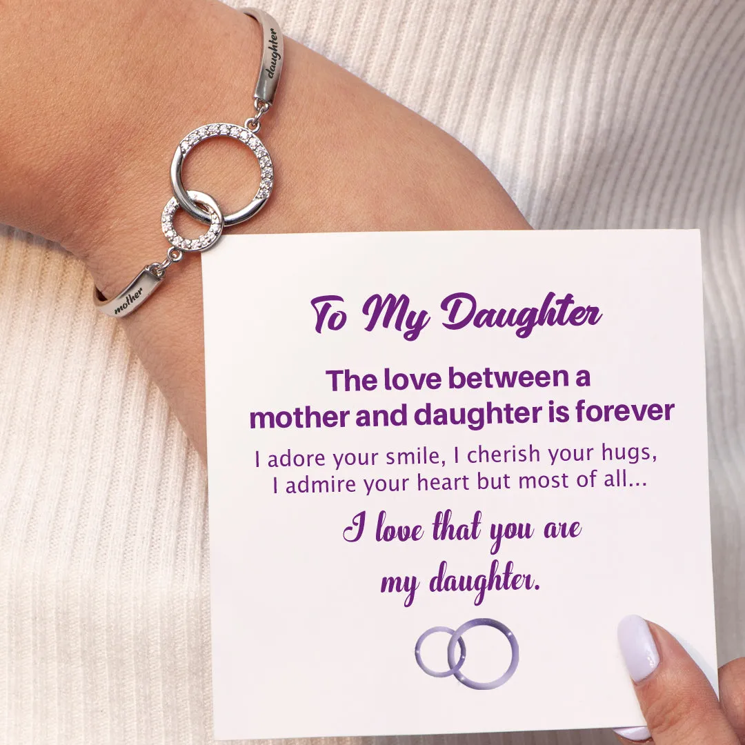 To My Daughter "Mother and Daughter Forever Linked Together" Double Ring Bracelet sold by SARAH'S WHISPER product image thumbnail 4