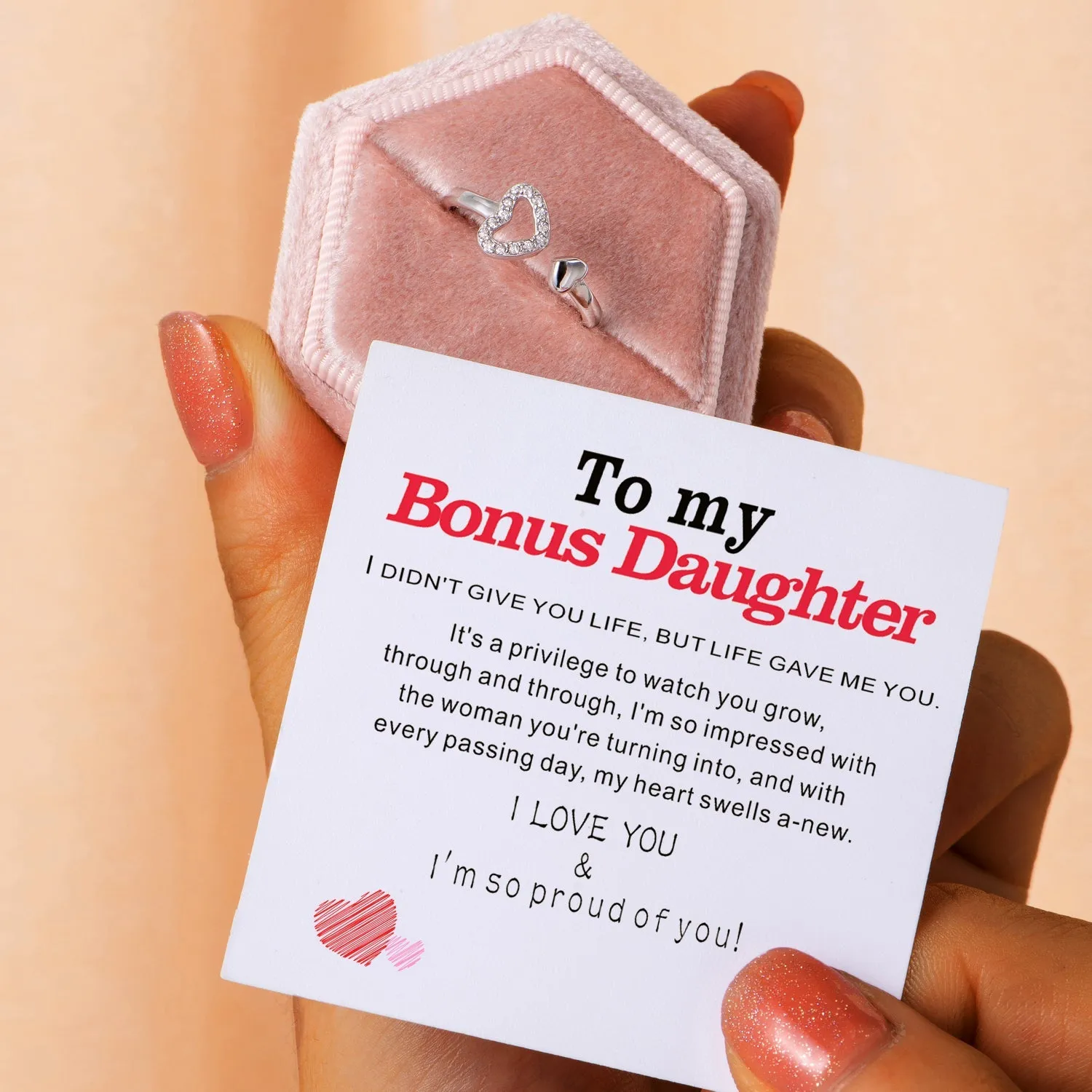 Double Heart Ring – Bonus Daughter Gift sold by SARAH'S WHISPER product image thumbnail 2