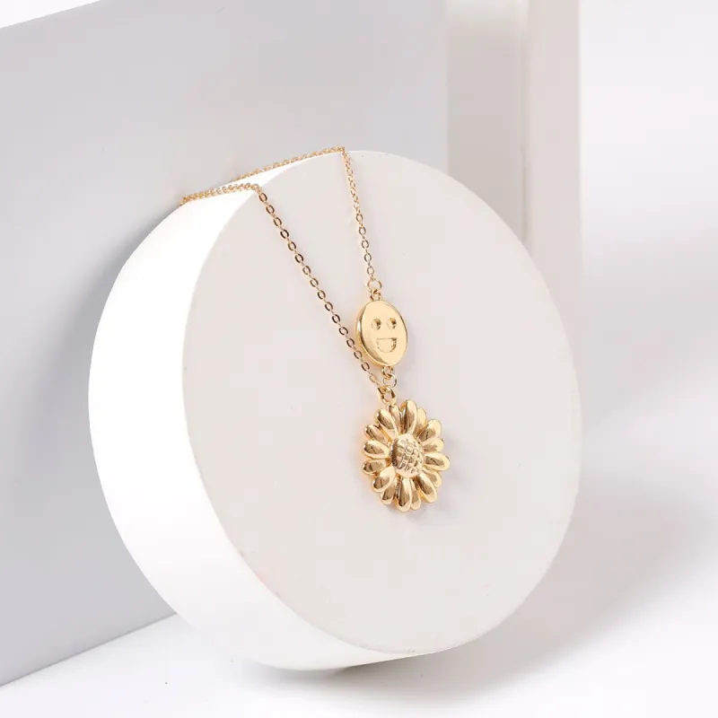 To My Friends "You Are My Sunshine" Sunflower And Smile Necklace sold by SARAH'S WHISPER