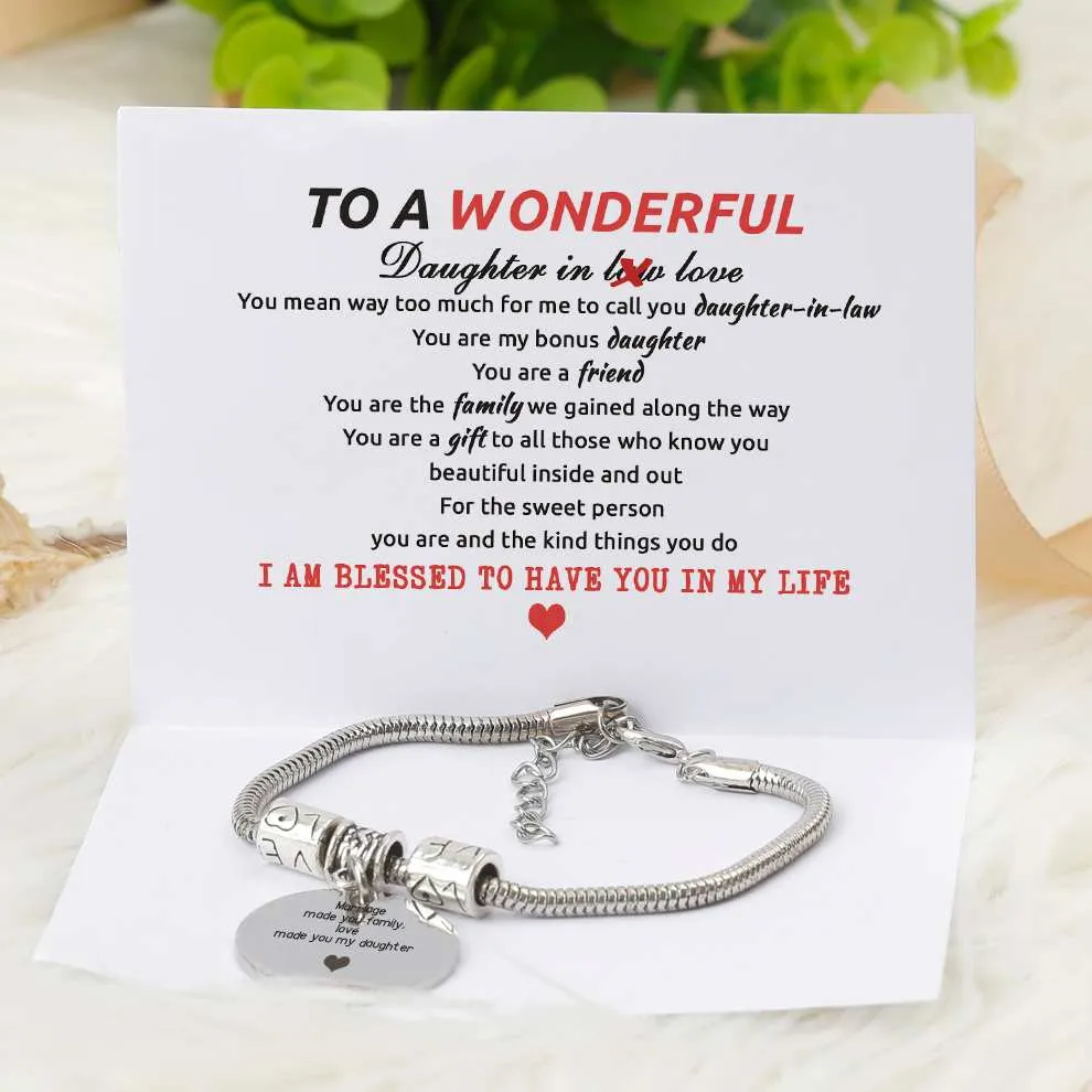 Daughter in Law Jewelry – Custom Name Bracelet sold by SARAH'S WHISPER product image thumbnail 2