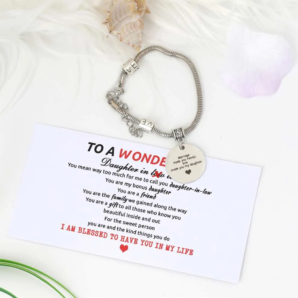 Daughter in Law Jewelry – Custom Name Bracelet sold by SARAH'S WHISPER product image thumbnail 4
