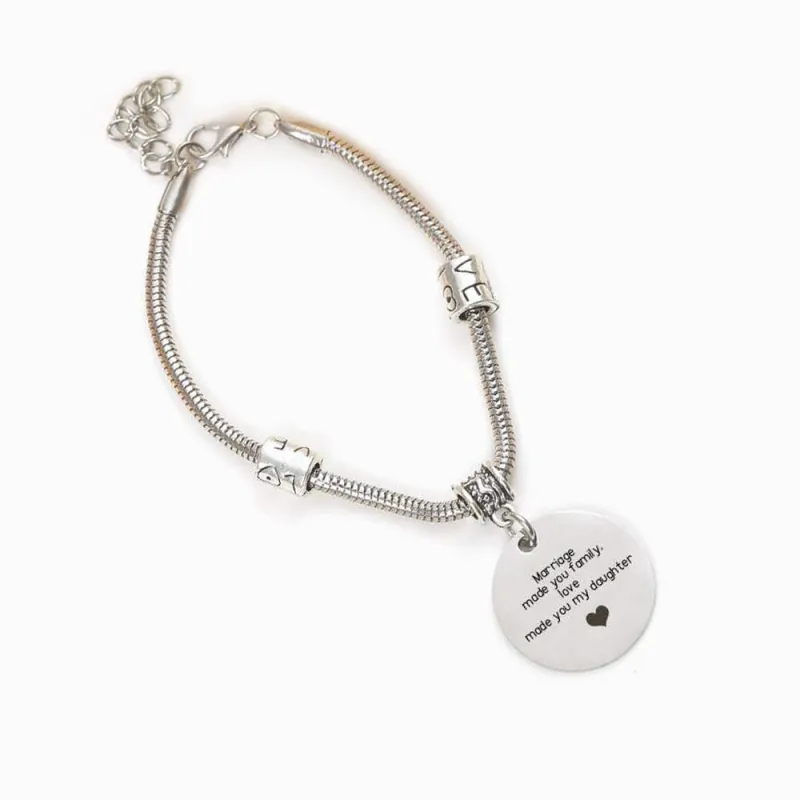 Daughter in Law Jewelry – Custom Name Bracelet made by SARAH'S WHISPER