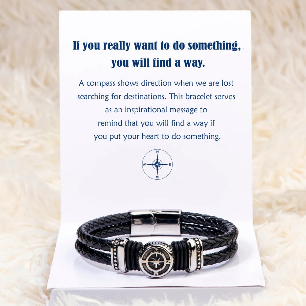 Compass Bracelet for Men – Find a Way Motto sold by SARAH'S WHISPER product image thumbnail 2