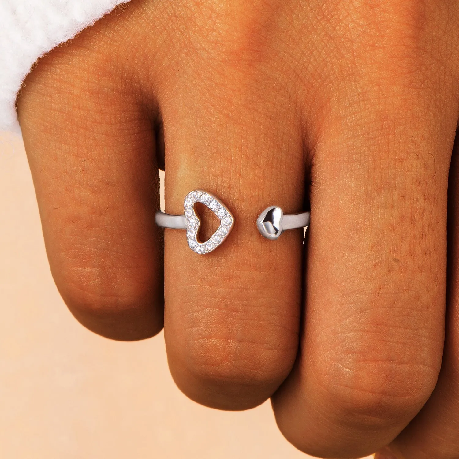 To My Best Friend Thank You Double Heart Ring sold by SARAH'S WHISPER product image thumbnail 3