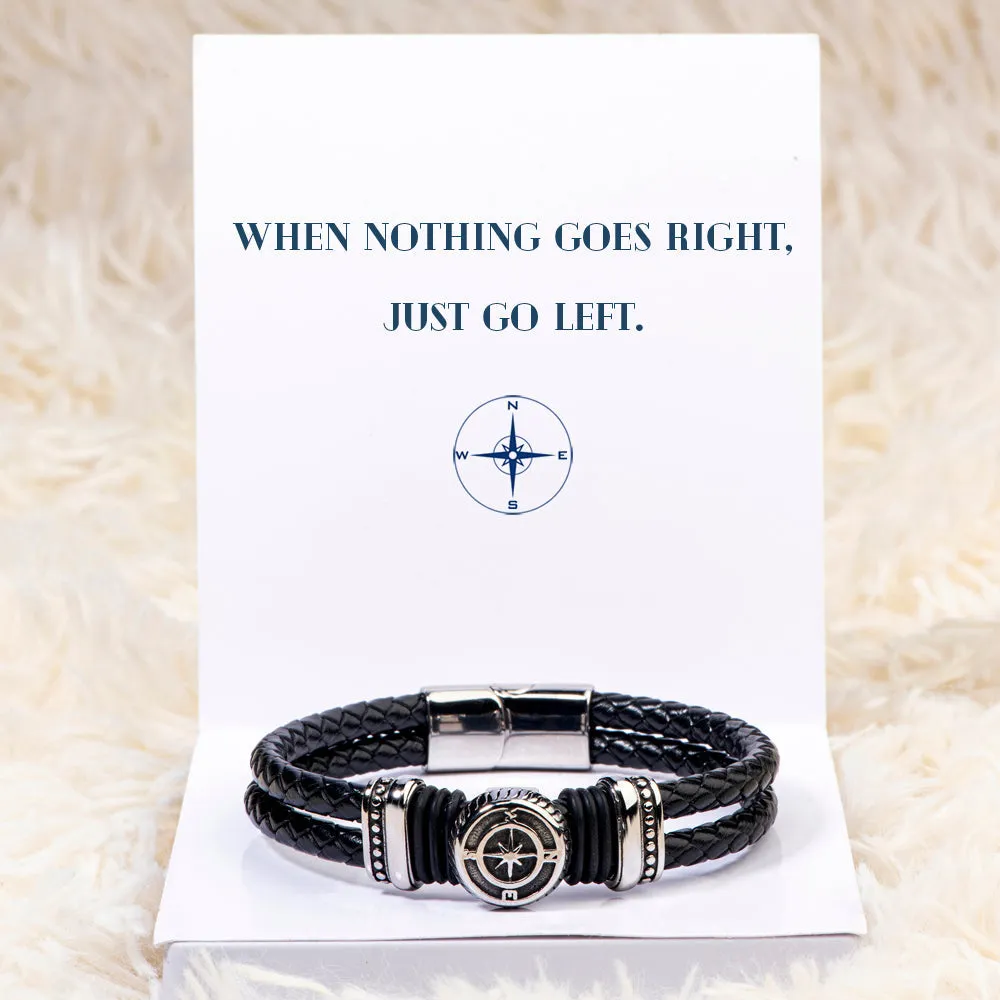Compass Bracelet Mens – Just Go Left sold by SARAH'S WHISPER product image thumbnail 2