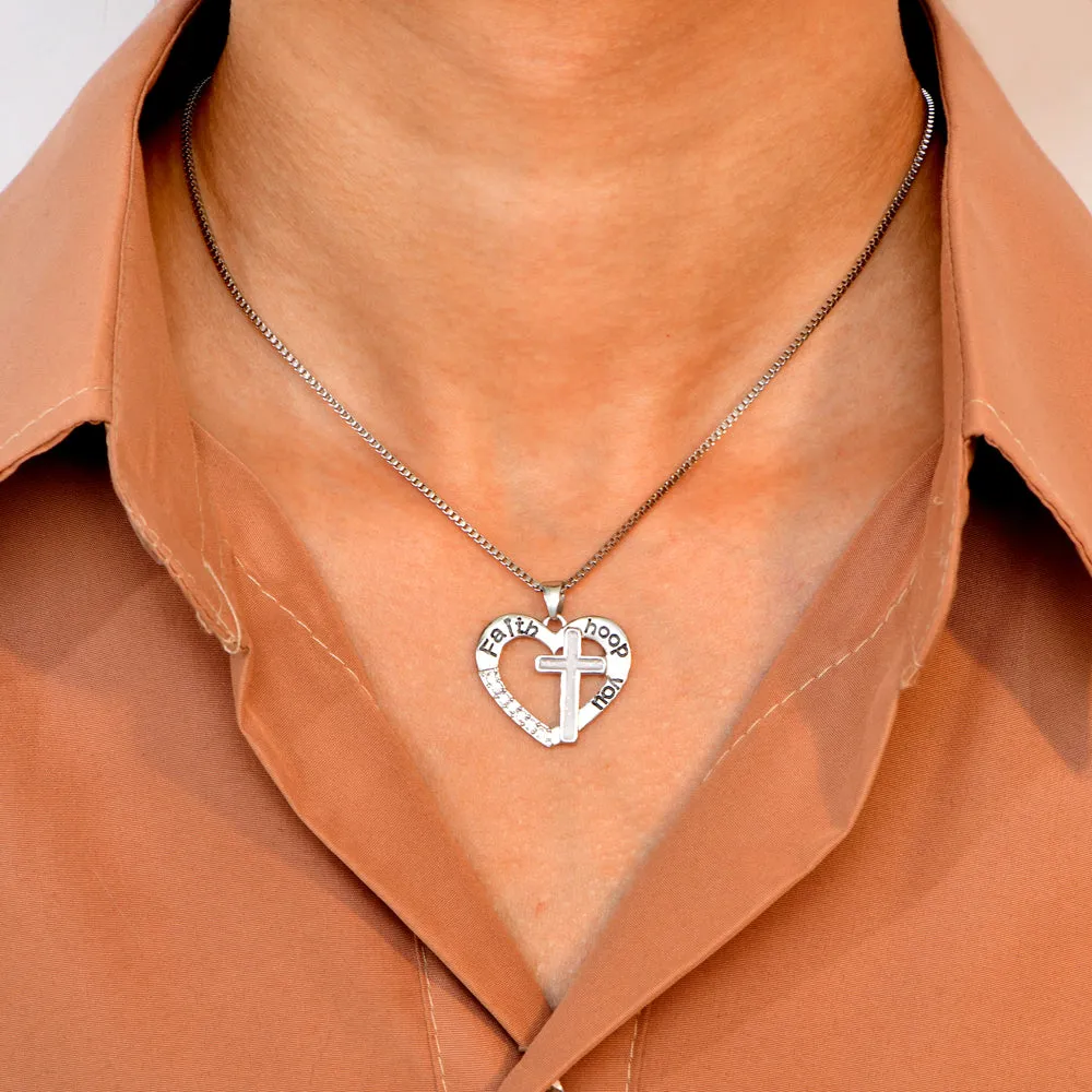 Heart Necklaces – Faith Guide You Cross sold by SARAH'S WHISPER product image thumbnail 3