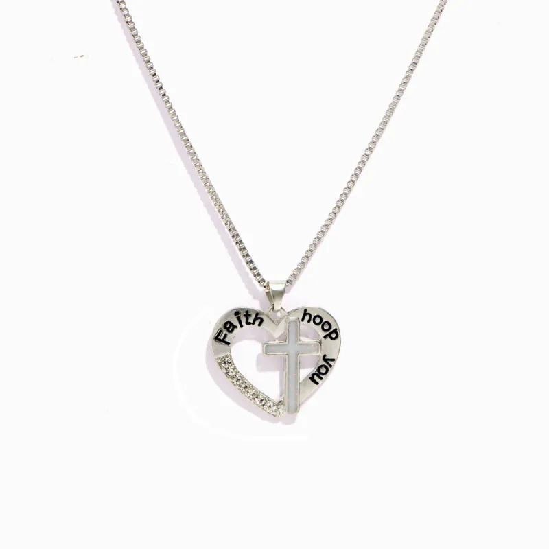 Heart Necklaces – Faith Guide You Cross made by SARAH'S WHISPER