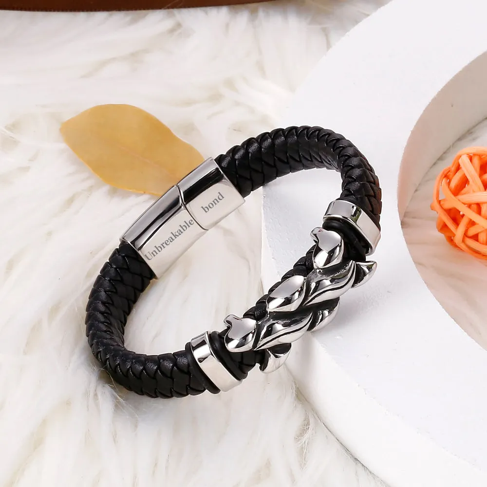Steel Bracelet for Son - Mother Son Bond Never Break sold by SARAH'S WHISPER product image thumbnail 4