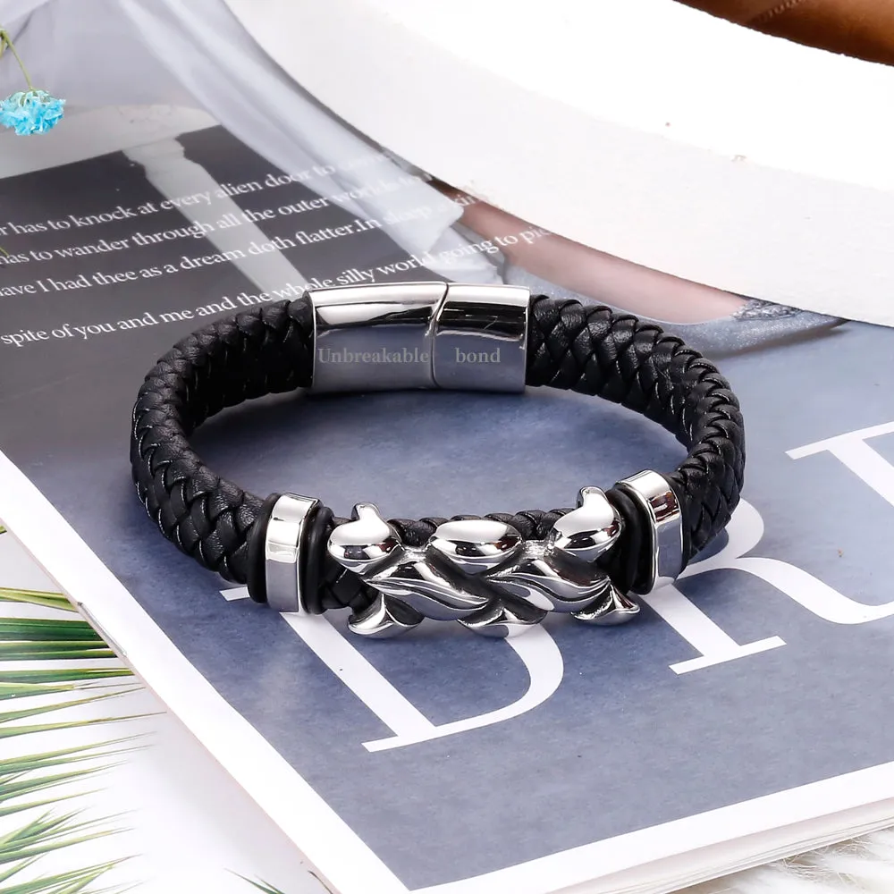 Steel Bracelet for Son - Mother Son Bond Never Break sold by SARAH'S WHISPER product image thumbnail 5