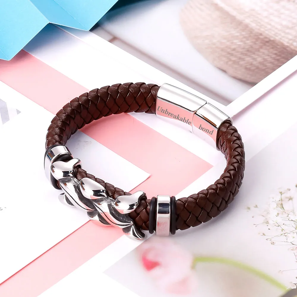 Steel Bracelet for Son - Mother Son Bond Never Break sold by SARAH'S WHISPER product image thumbnail 3