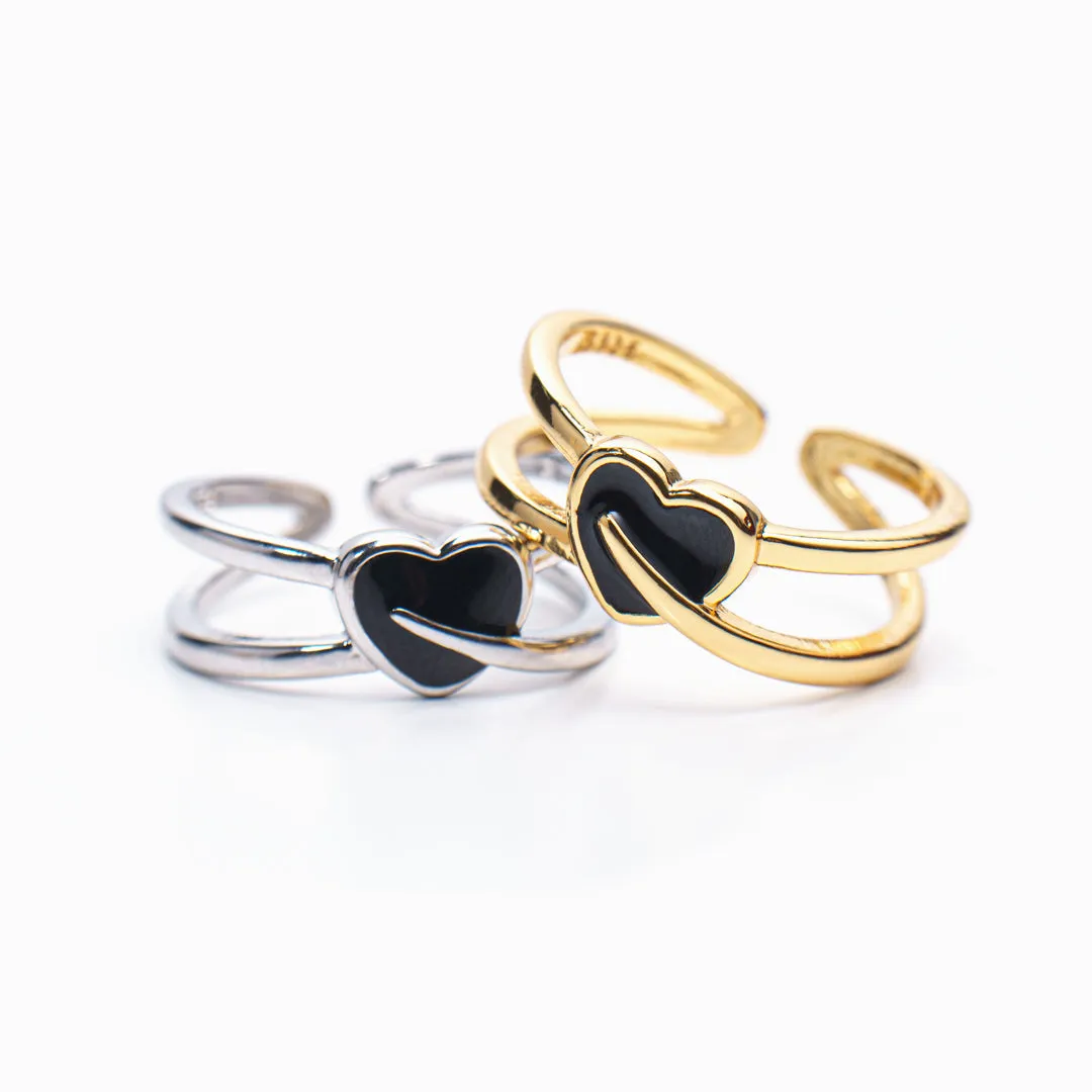Black Heart Rings for Granddaughter - Always Love You sold by SARAH'S WHISPER product image thumbnail 5