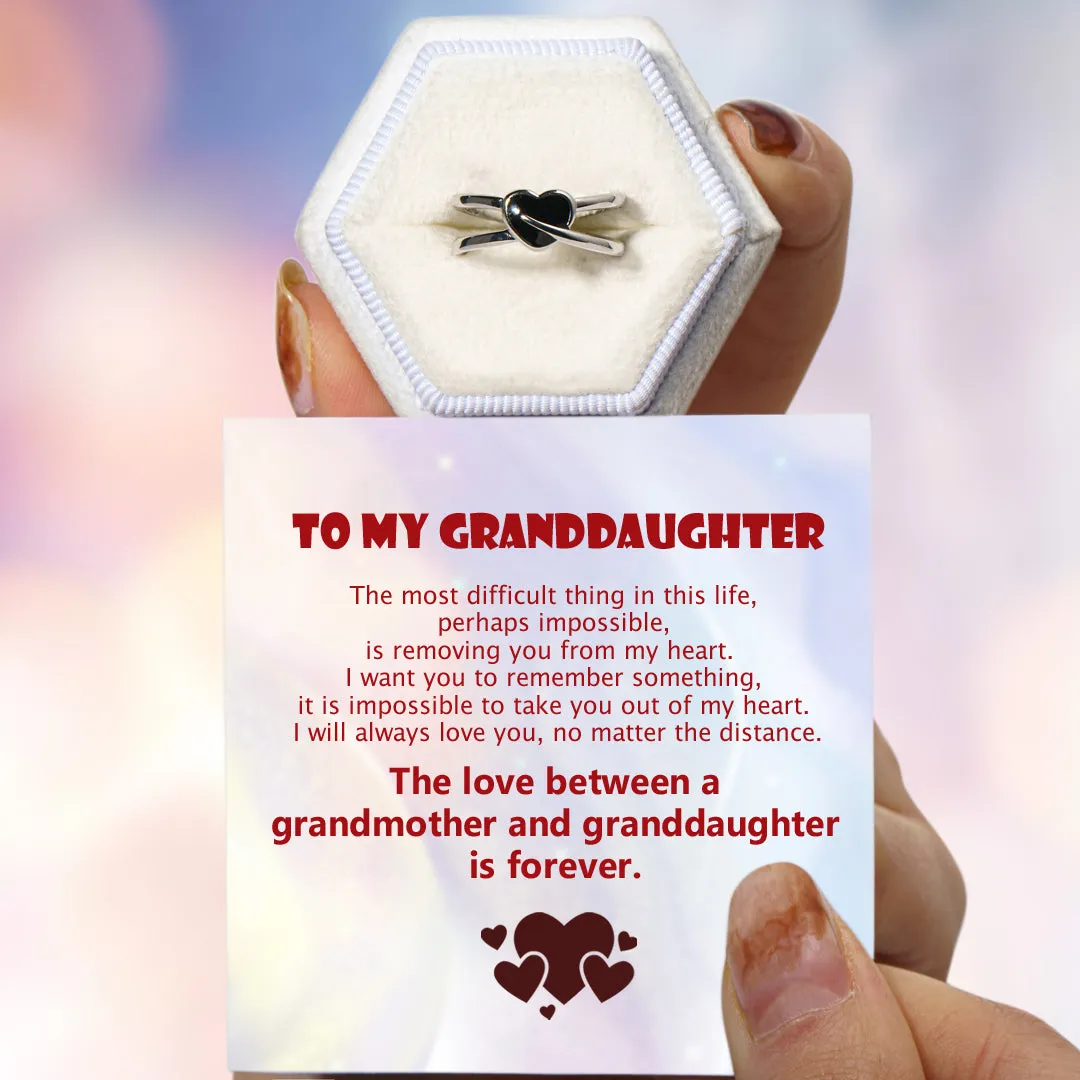 Black Heart Rings for Granddaughter - Always Love You sold by SARAH'S WHISPER product image thumbnail 2