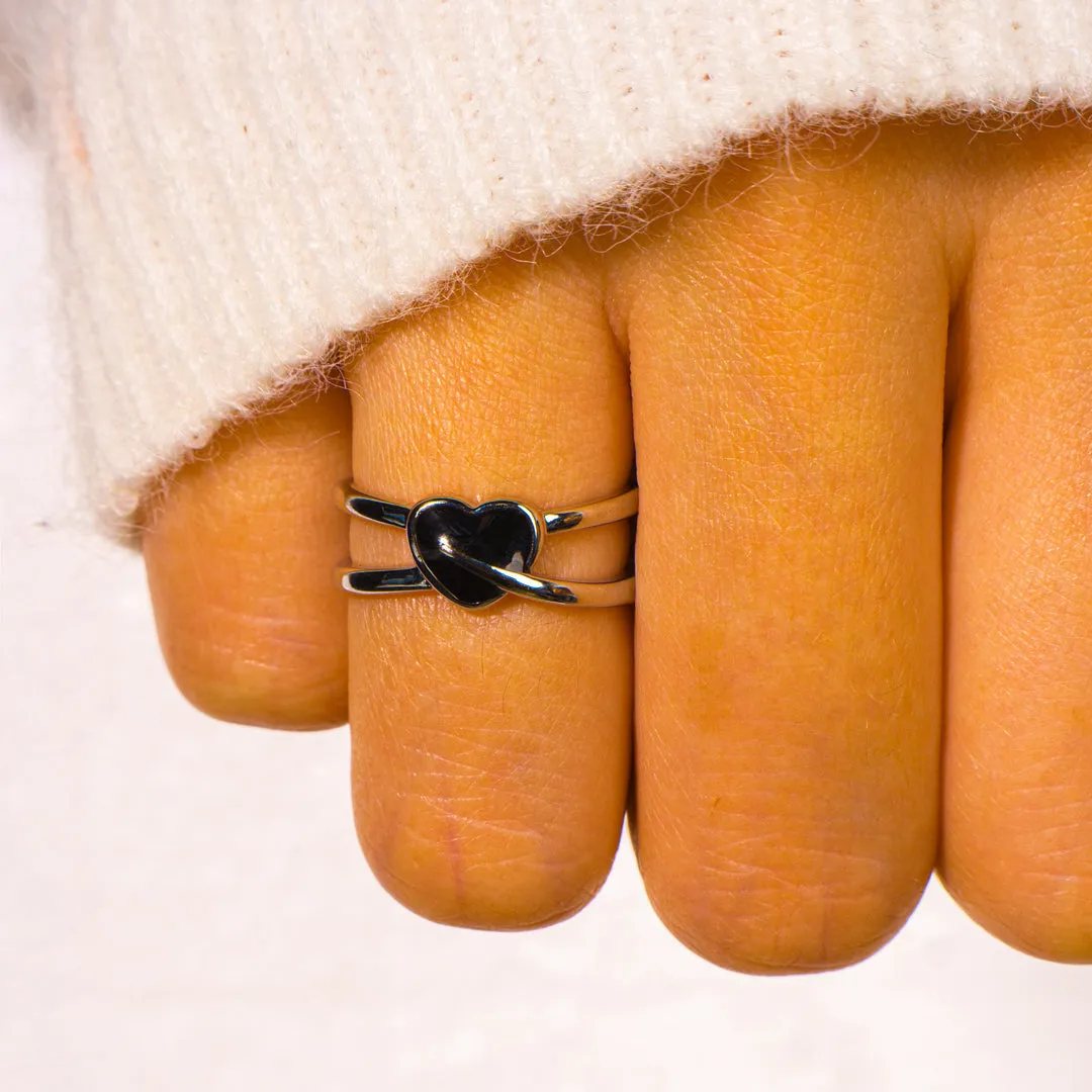 Black Heart Rings for Granddaughter - Always Love You sold by SARAH'S WHISPER product image thumbnail 3