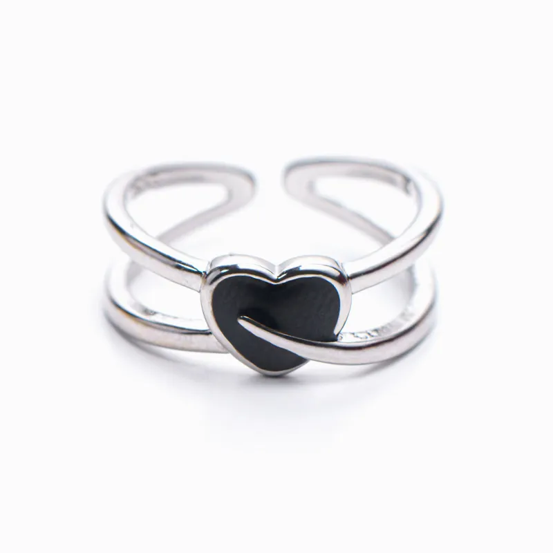 Black Heart Rings for Granddaughter - Always Love You made by SARAH'S WHISPER
